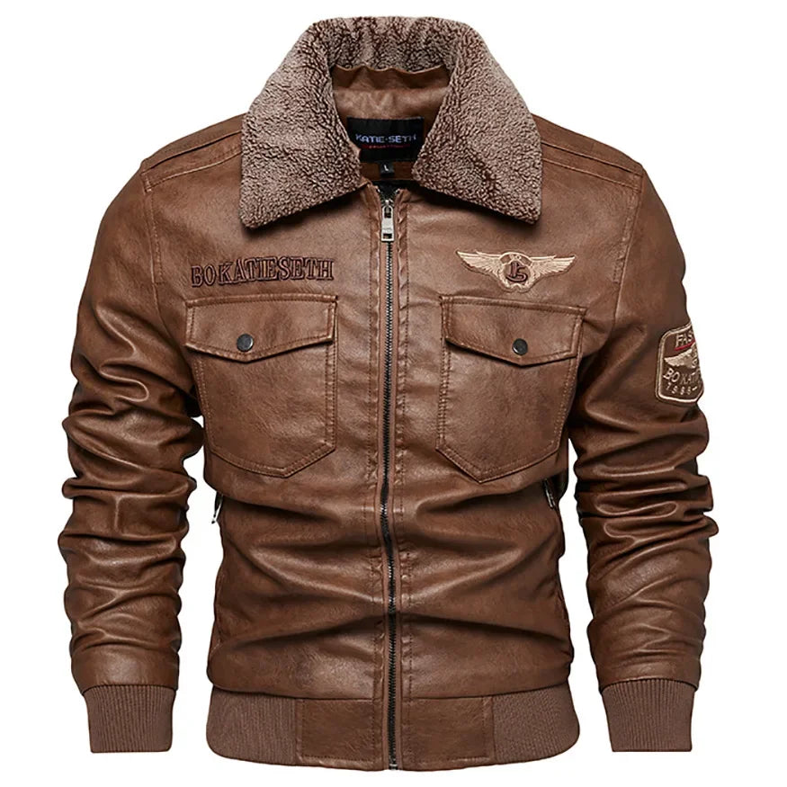 2025 Fur One Leather Coat Men Plus Velvet Autumn And Winter New Thicke - Brand Detail
