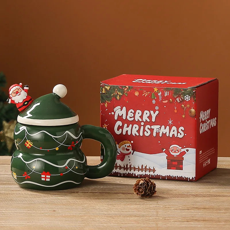 Creative Christmas Ceramic Cup Cartoon Snowman Mugs Gift Box for Christmas Household Coffee Mug Milk Cup - Image 22