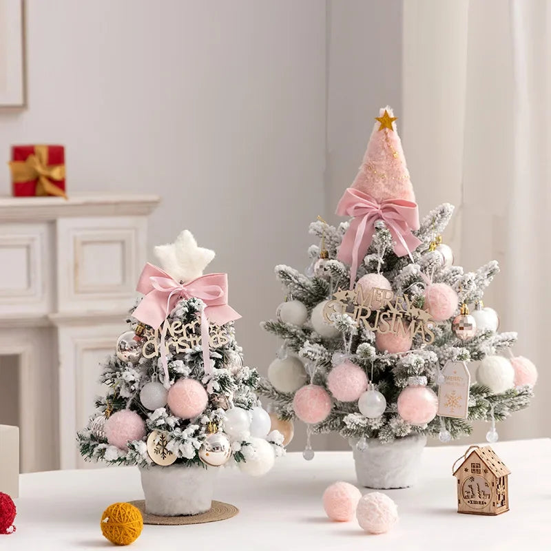 Christmas Tree DIY Set 35cm Xmas Tree with LED Lights Tabletop Ornamen - Side View
