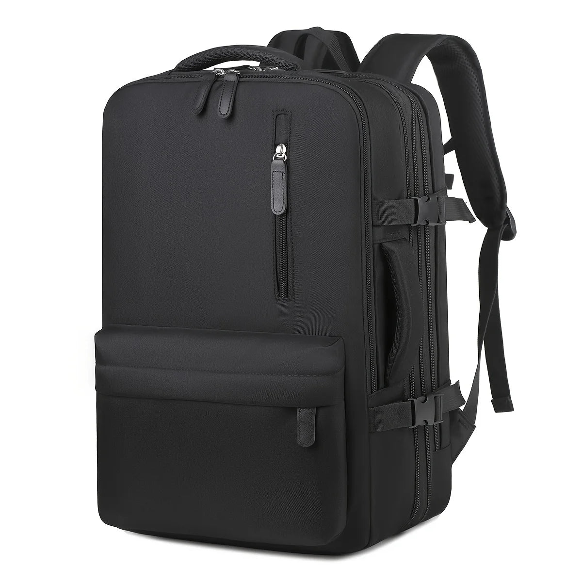 Expandable Backpack Men's Large-Capacity School Bag Business Trip Portable Lugga - Back View
