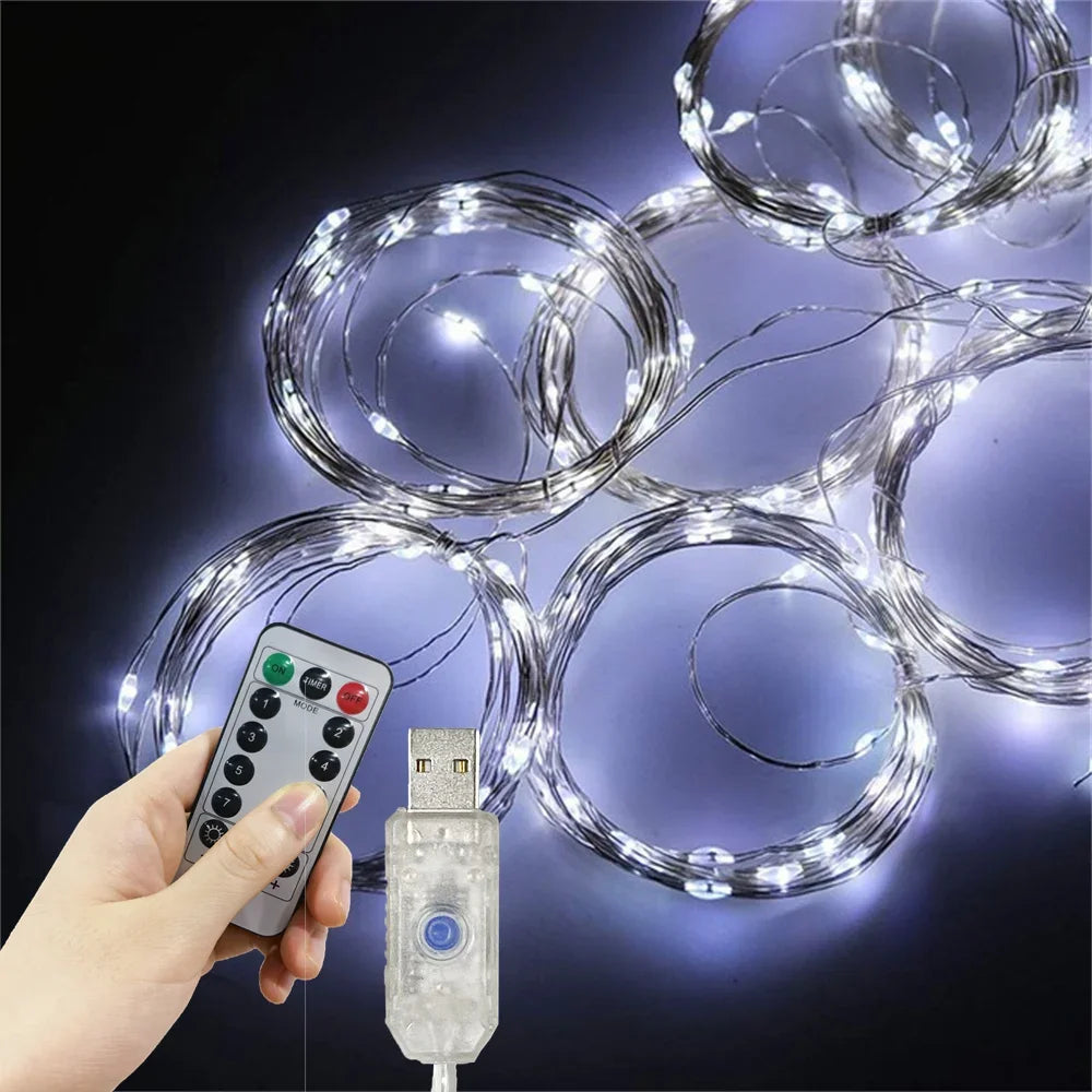 Christmas Light Party Birthday Wall Decoration LED 8 Mode 3/6M Garland - Front View