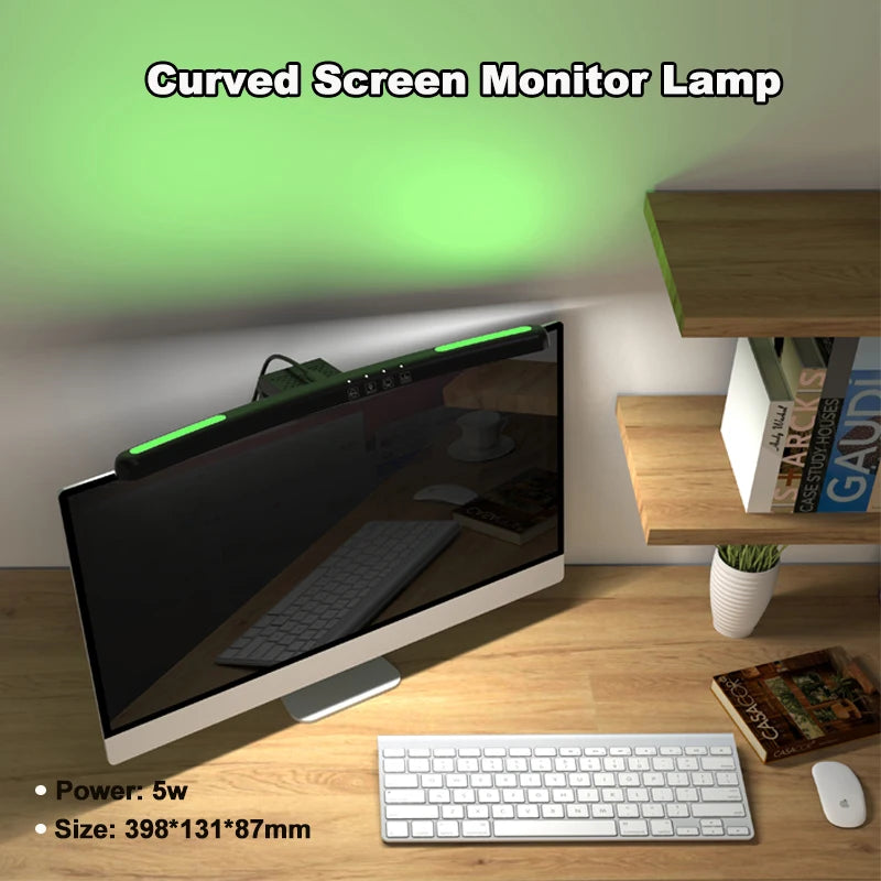 Curved Screen Hanging Light Bar RGB Desktop Background Atmosphere Lamp 3-Color E - View 19
