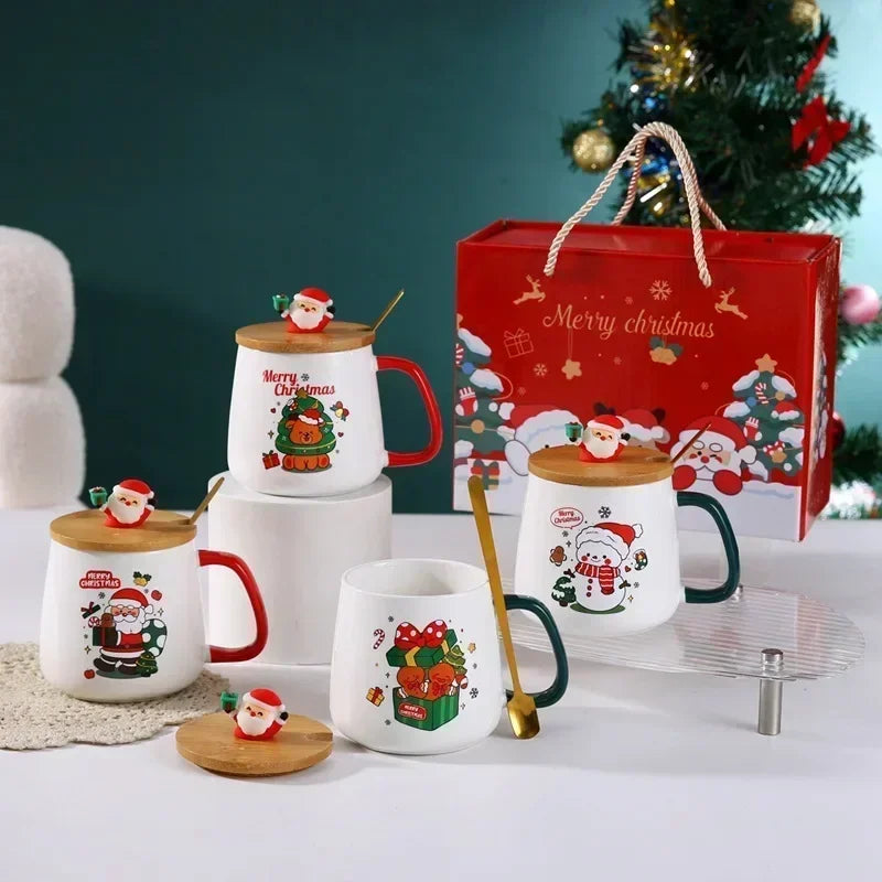 Christmas Tree Mug Box Ceramic Mug Christmas Gift Ceramic Mug with Lid - View 20