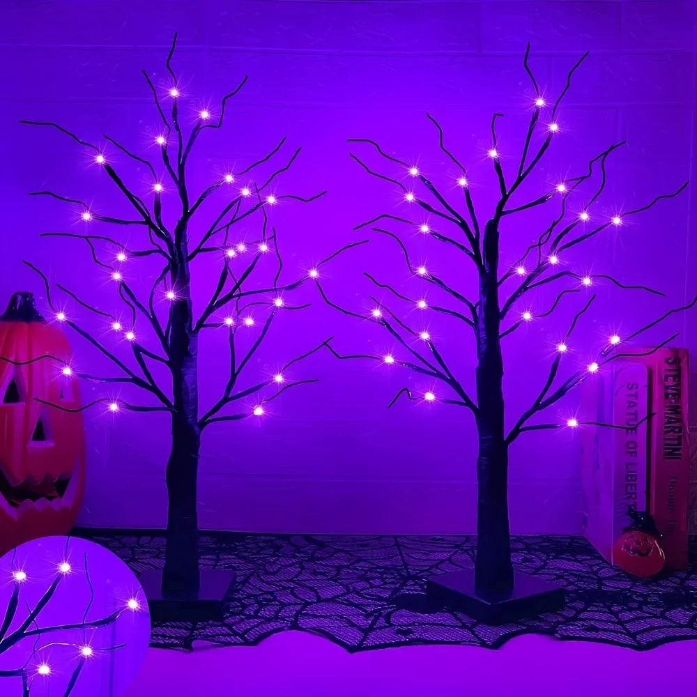 Christmas LED Tree Lights Christmas Birch Tree Home Decoration Lights - Texture Detail