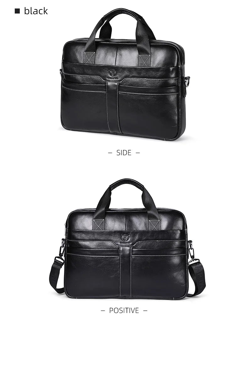 BULLCAPTAIN Leather Laptop Bag, Top Layer Leather 15" Laptop Bag Men's - Brand Detail