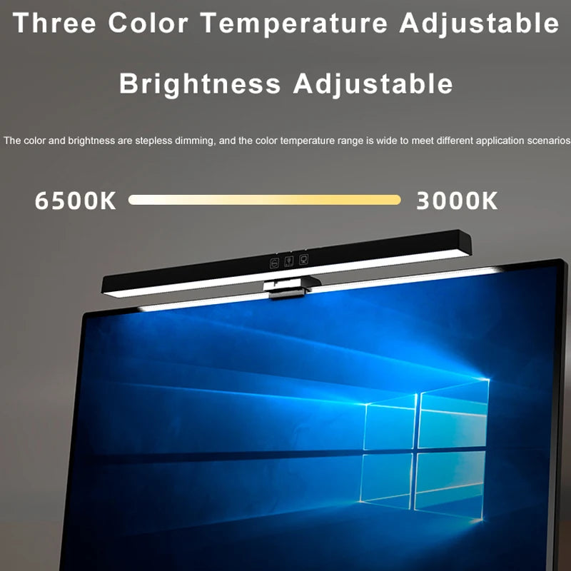 Curved Screen Hanging Light Bar RGB Desktop Background Atmosphere Lamp 3-Color E - View 5