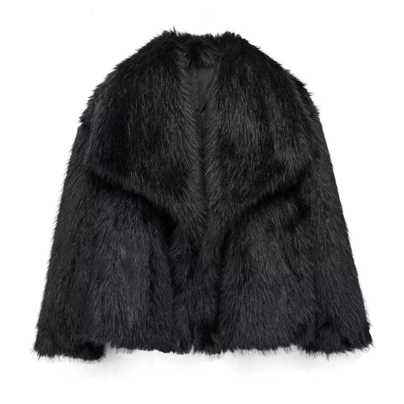HXAO White Faux Fur Coat 2024 Woman New in coats Autumn Winter Fur Plush Fluffy - View 17