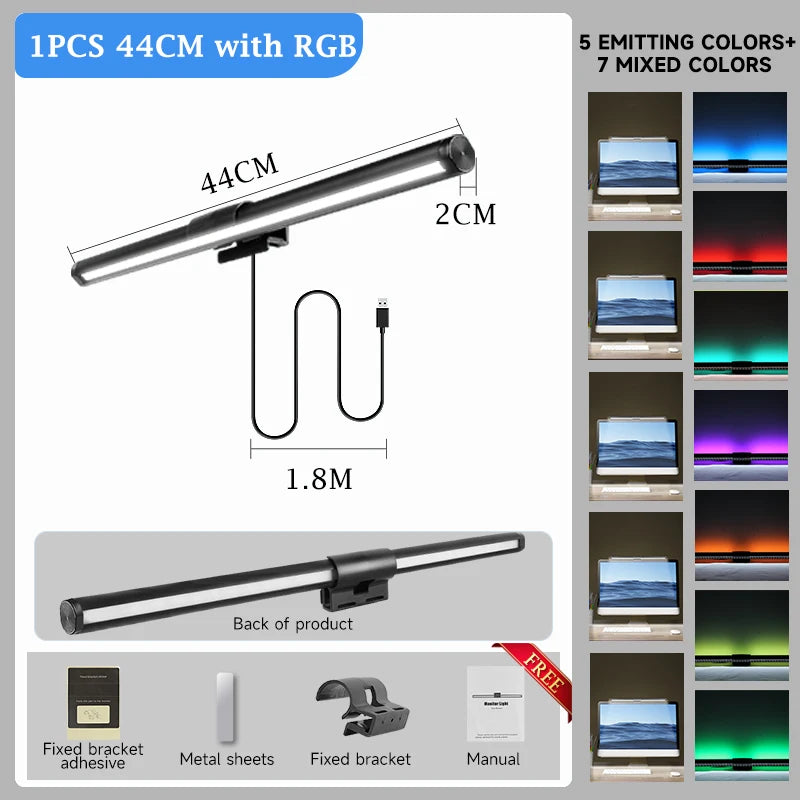 LED Screen Light Bar Monitor For Pc Screen Hanging USB Stepless Dimming RGB Curv - View 54