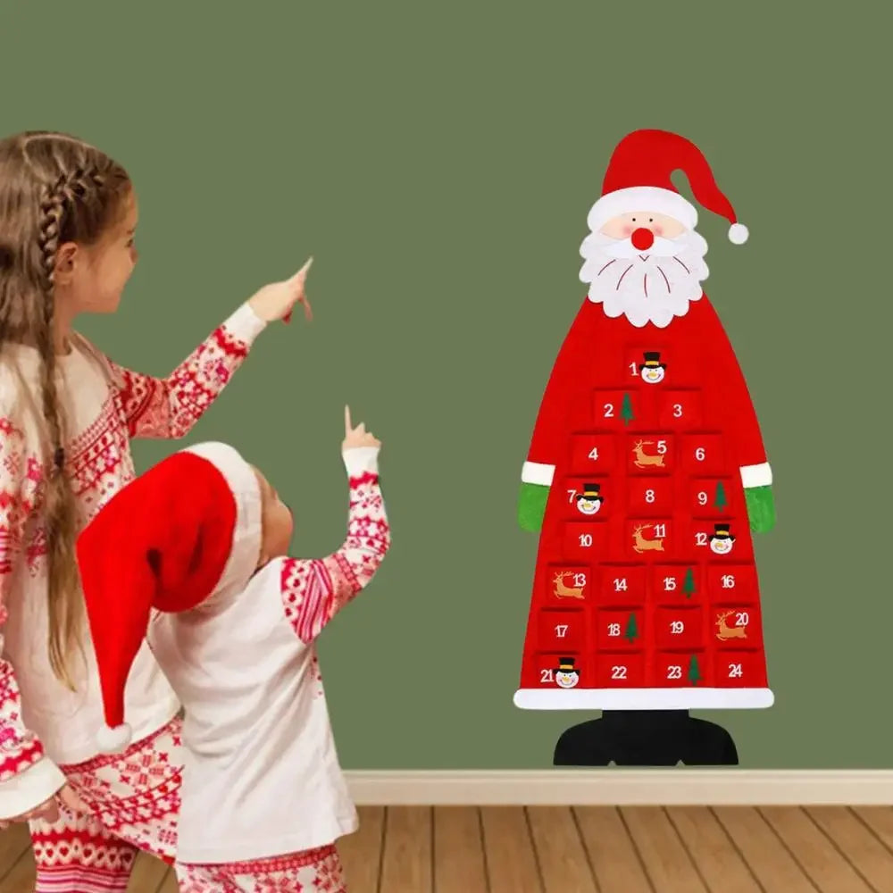Christmas Felt Tree Advent Calendar Countdown Wall Hanging Festive Dec - Feature Highlight
