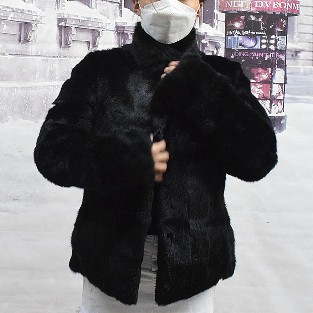 Fancy Rani Natural Rabbit Fur Coat Women Winter Jacket Real Leather And Fur Wome - View 13