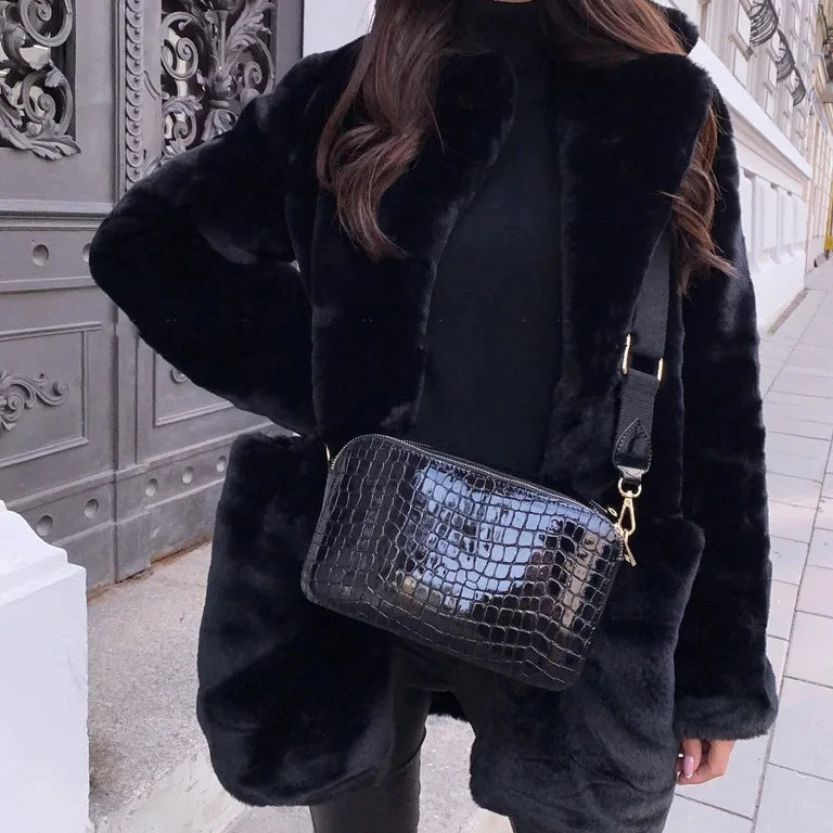 Autumn Winter Long Faux Fur Coat Jacket 2024 Women Thick Warm Coats Wo - Detail View