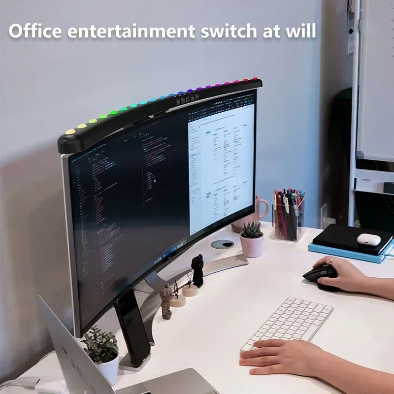 60cm RGB Screen Hanging Lights Computer Monitor Light Bar USB Stepless - Close-up View