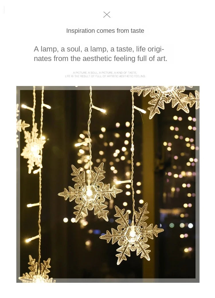 Christmas Light 3.5m Led Snowflake Garland Curtain String Fairy Lights - Packaging View