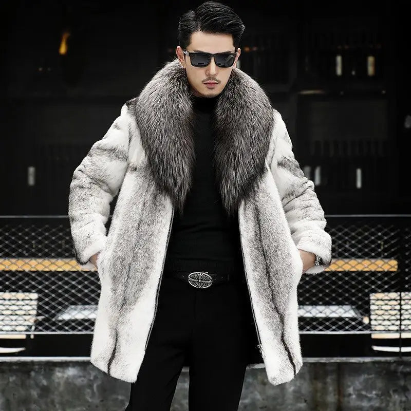 -10 degrees Celsius cold resistant and warm mink fur coat for men's wi - Detail View