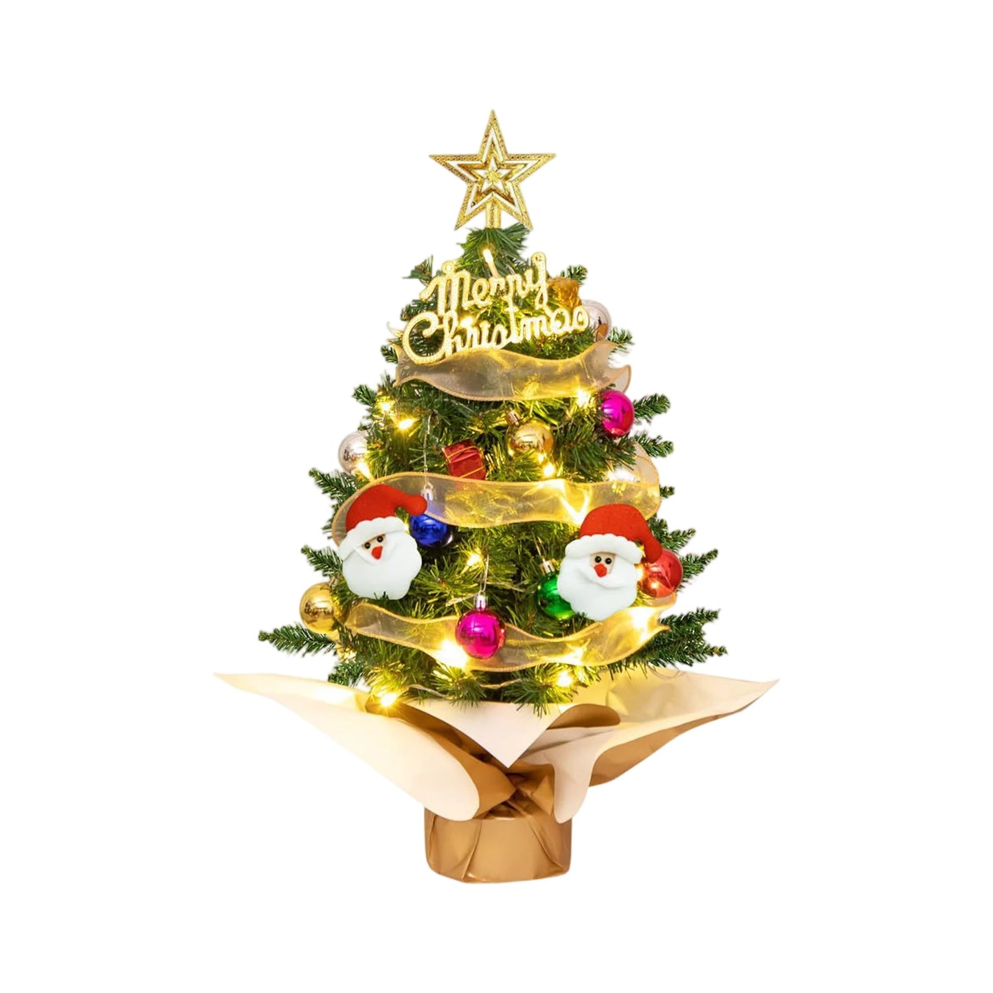 Christmas Tree Set Christmas Decor With Lights Desktop Mini Christmas - Texture Detail