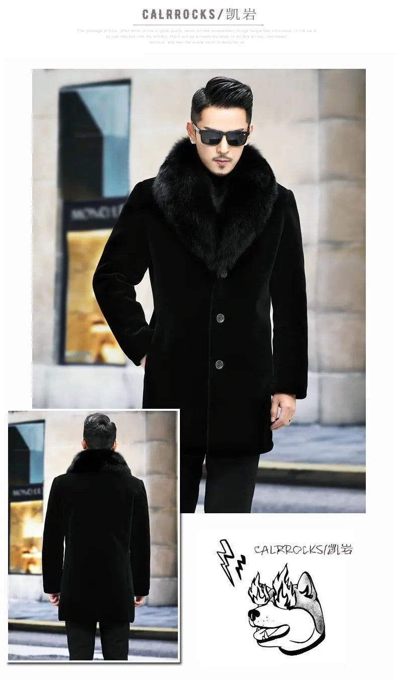New fur coat with wide collar, whole mink winter thickened, long imitation mink - View 13
