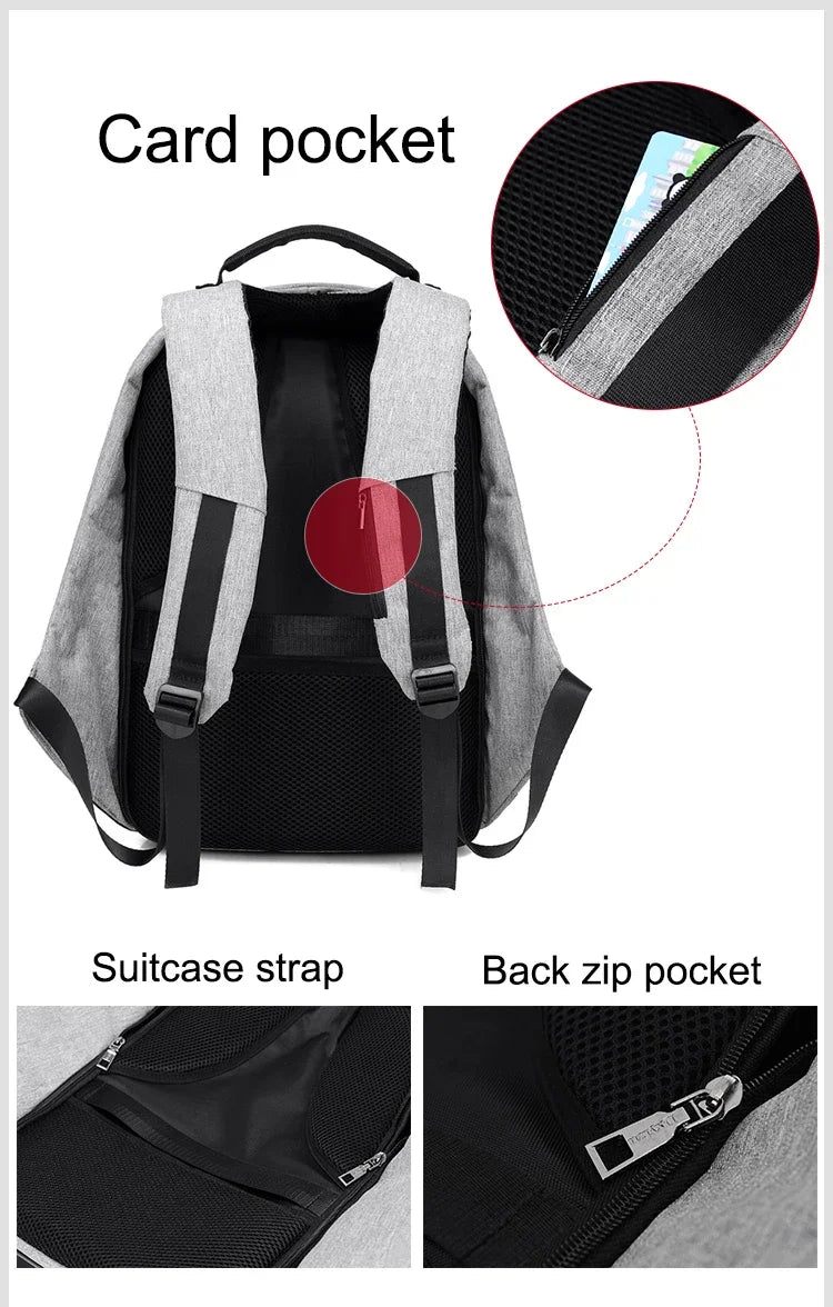 Anti-theft Backpack Bag 15.6 Inch Laptop Men Mochila Male Waterproof B - Pattern Detail