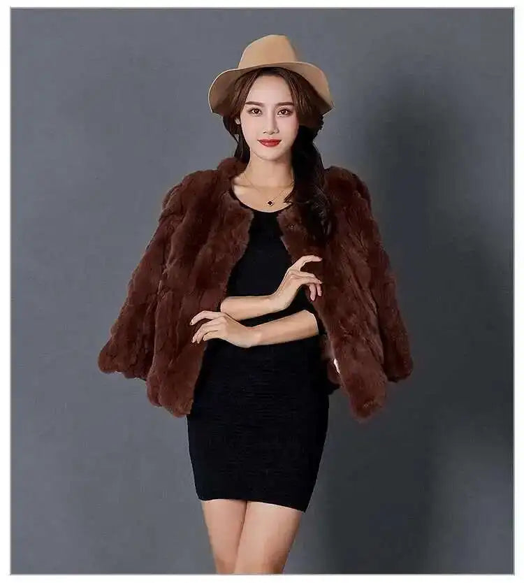 Real Rabbit Fur Coat Women Winter Jacket Short Loose Size Thick Warm Fluffy Coat - View 29