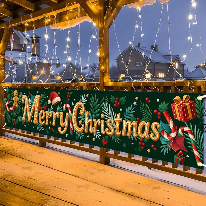 Christmas Outdoor Banner Merry Christmas Decorations For Home 2025 Out - Side View