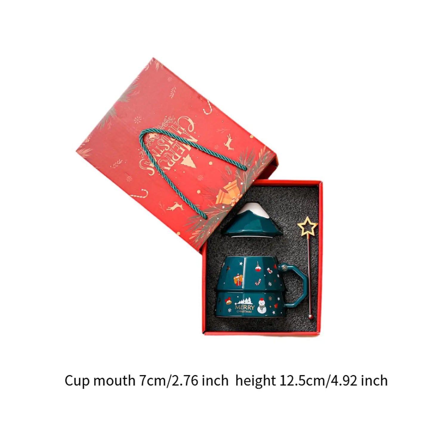 Christmas Tree Mug Ceramic Xmas Cup Funny Morning Drinkware Holiday Co - Alternative Angle