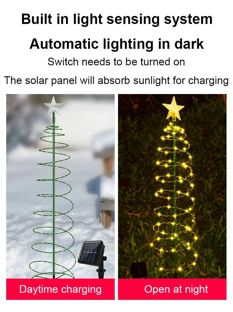 Solar Outdoor Garden Christmas Tree Lights LED String Lights IP65 Star Light Dec - View 8