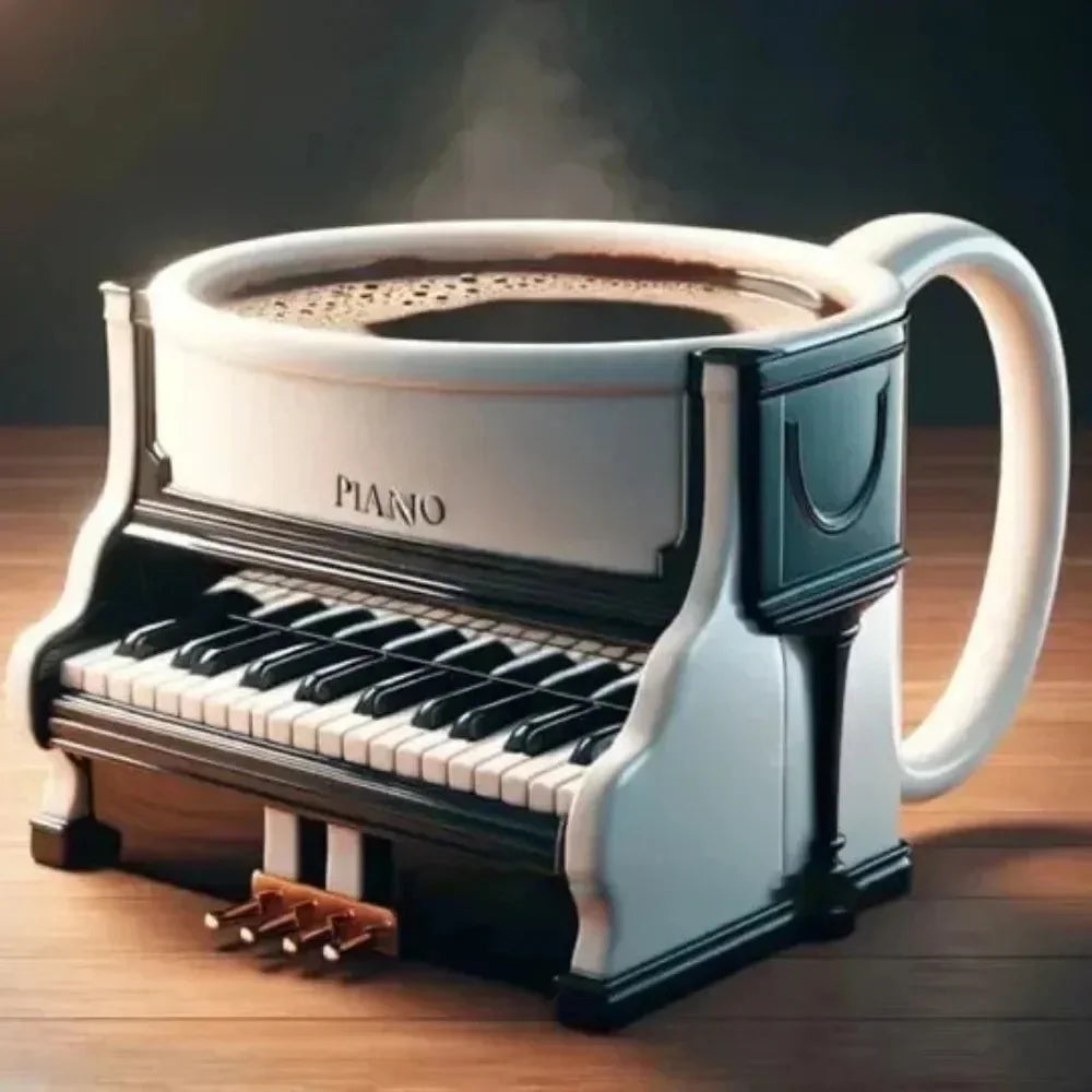 Musical Instrument Coffee Mug Summer And Winter Drink Cup Durable Easy To Clean - Detail View