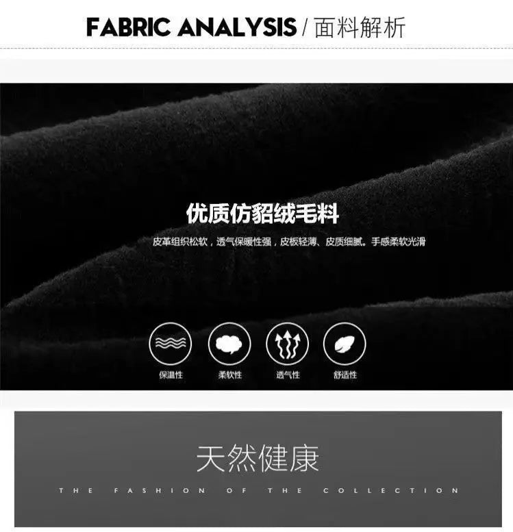 New fur coat with wide collar, whole mink winter thickened, long imitation mink - View 15