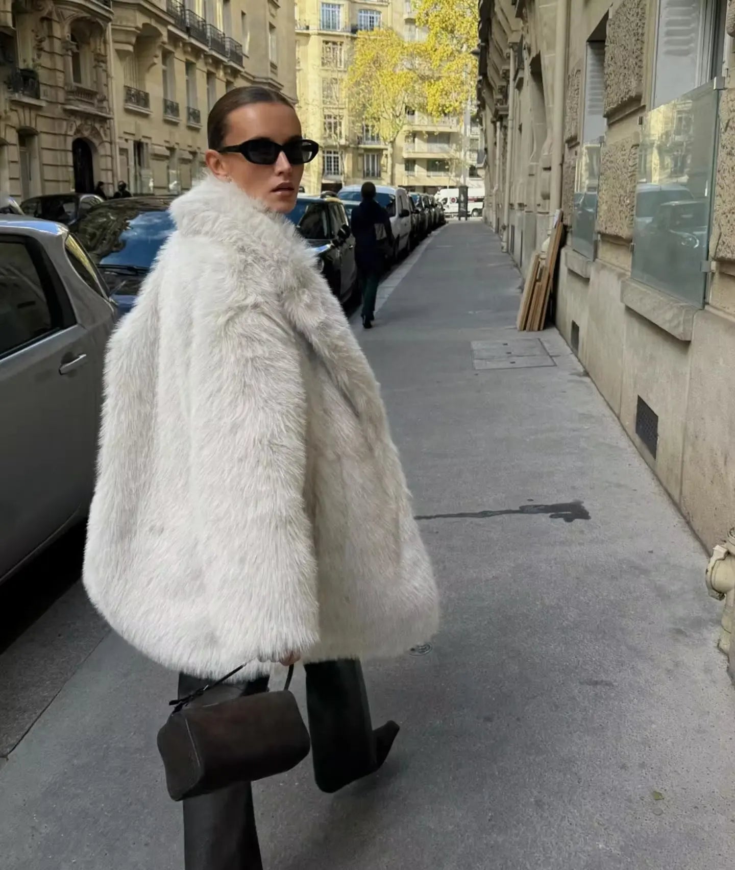 Faux Fur Coats Women Mid Length Turn Down Collar Coat Thick Warm Y2k Streetwear - View 24
