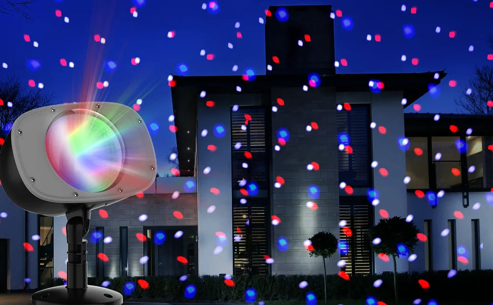 Christmas Snowfall Projection Lights Indoor Outdoor Holiday Lights Wit - Lifestyle View