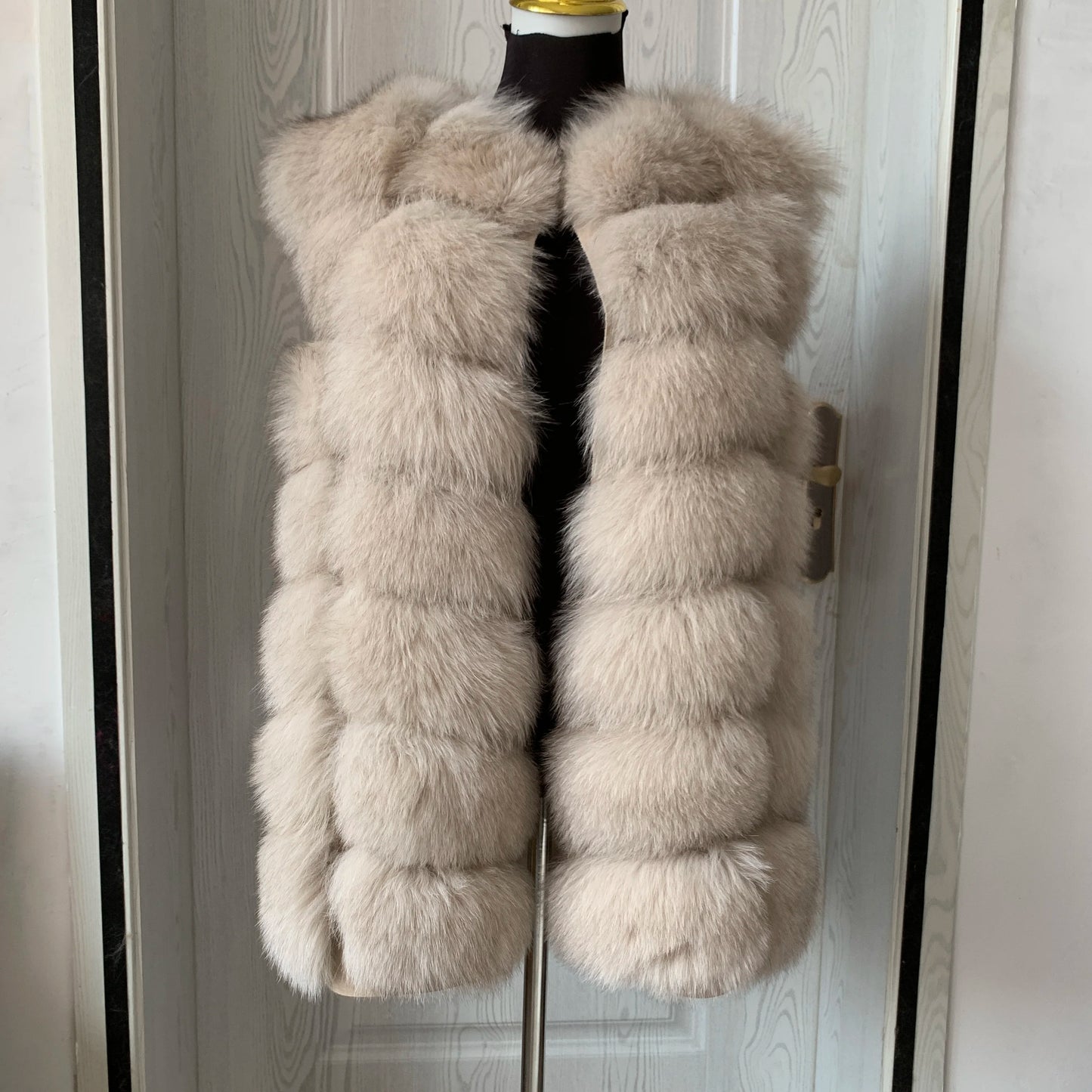 Natural fox fur vest ladies winter autumn coat warm vest made of natural fur wom - View 58