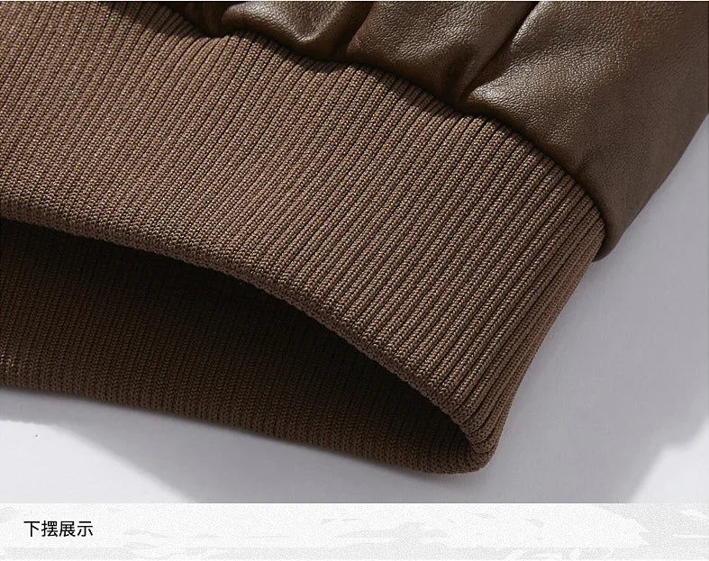 2025 Fur One Leather Coat Men Plus Velvet Autumn And Winter New Thicke - Size Comparison