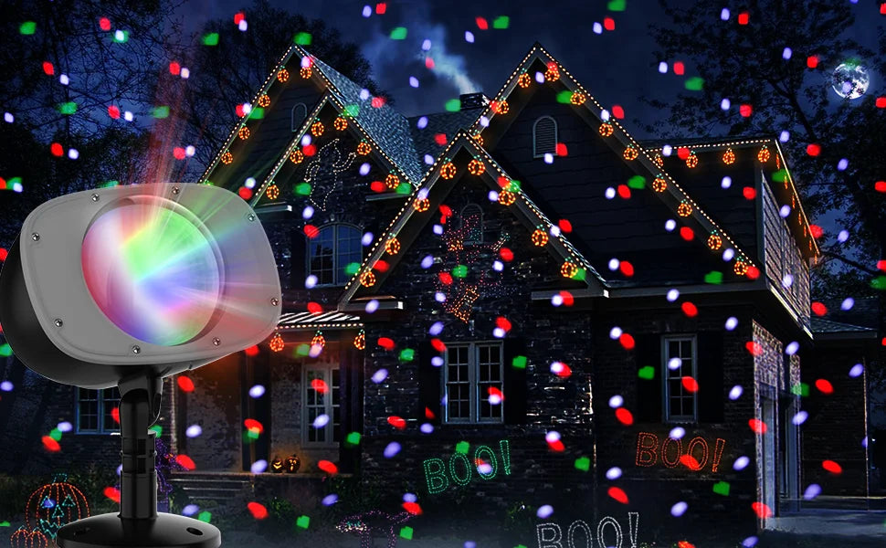 Christmas Snowfall Projection Lights Indoor Outdoor Holiday Lights Wit - Alternative Angle