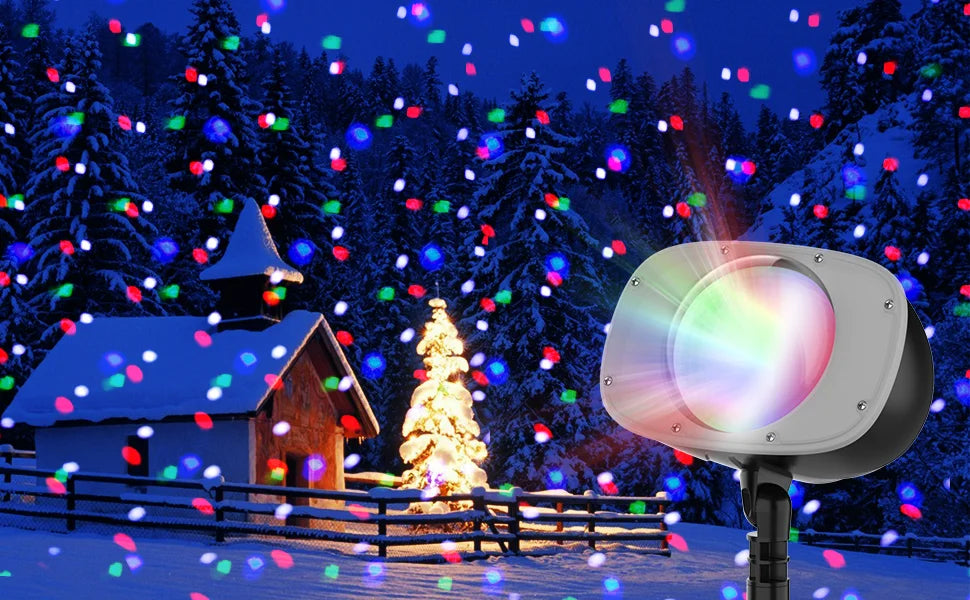 Christmas Snowfall Projection Lights Indoor Outdoor Holiday Lights Wit - Interior View