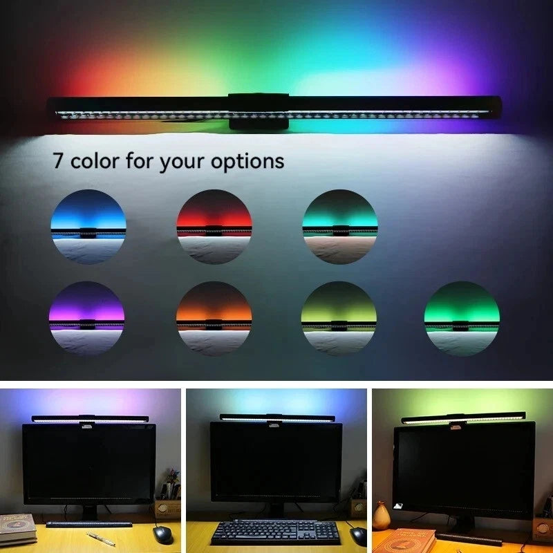 RGB LED Monitor Light Bar Stepless Dimmable Eye Protection Screen Hanging Lamp f - Detail View