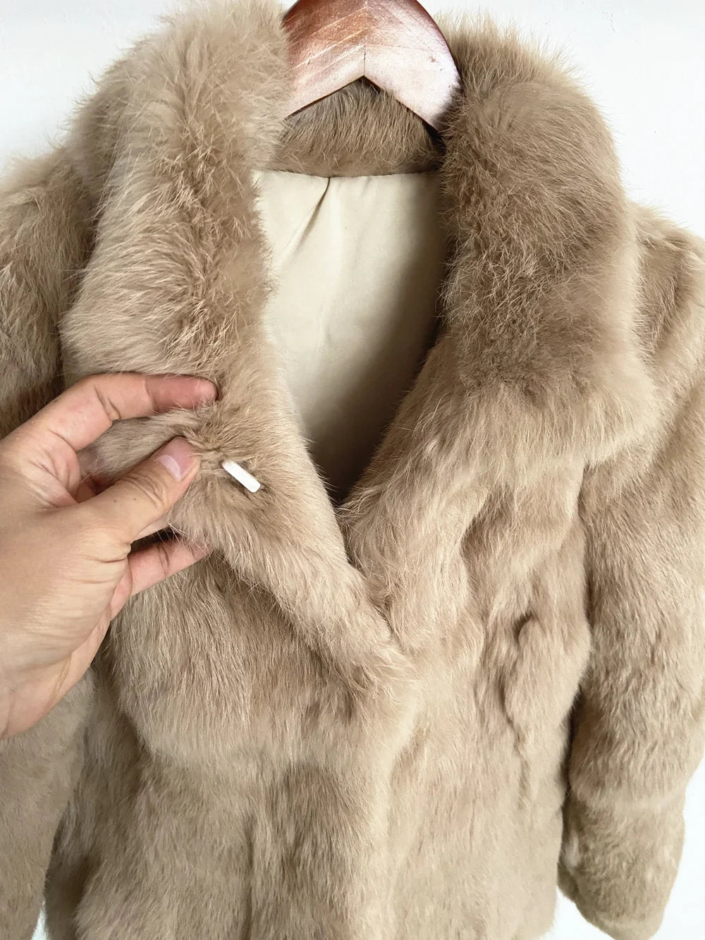 Fancy Rani Natural Rabbit Fur Coat Women Winter Jacket Real Leather And Fur Wome - View 48