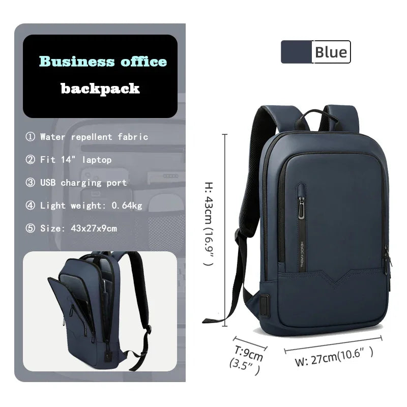 HK Slim Backpack For Men 15.6 Inch Laptop Bags Waterproof Minimalist Business Ba - View 28