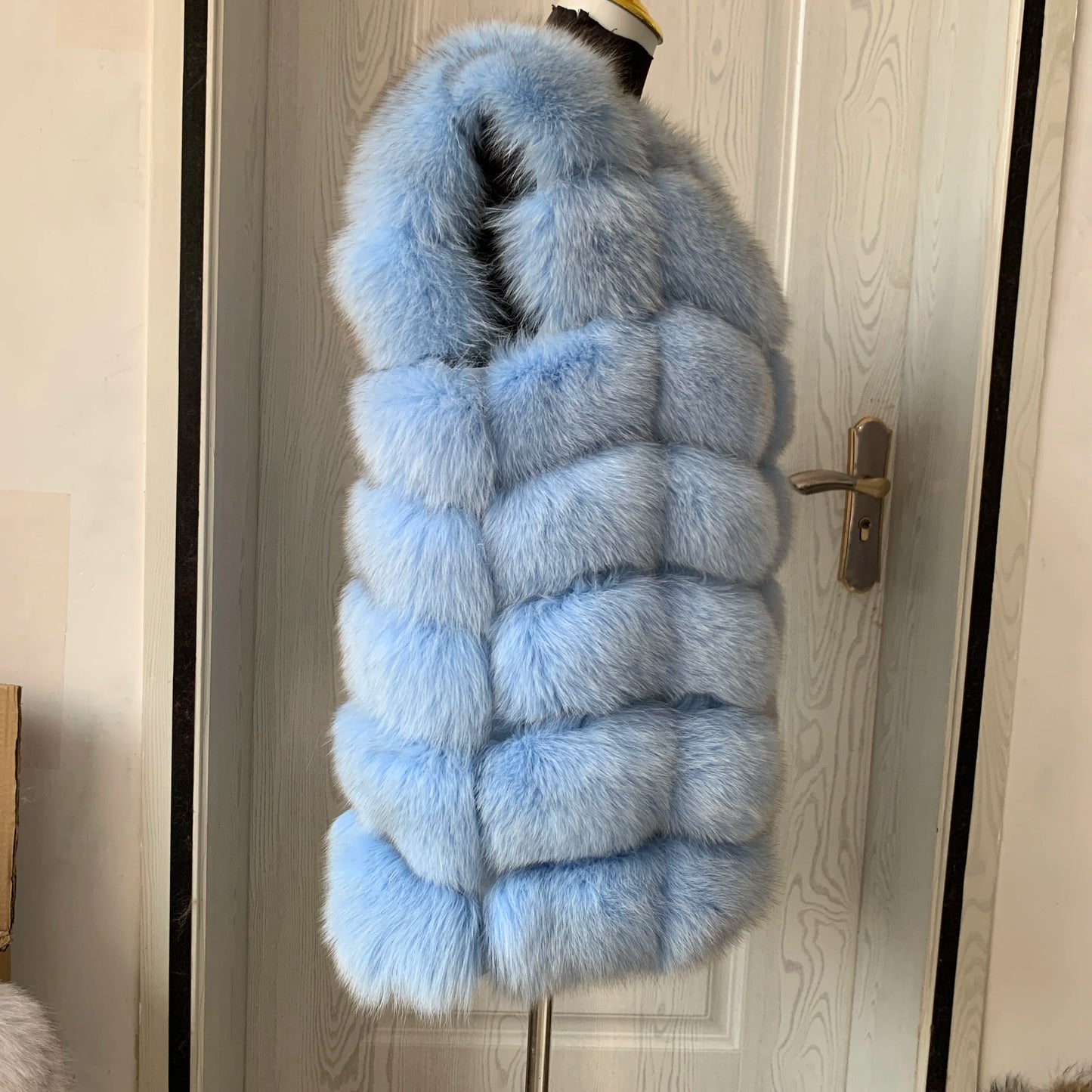 Natural fox fur vest ladies winter autumn coat warm vest made of natural fur wom - View 25