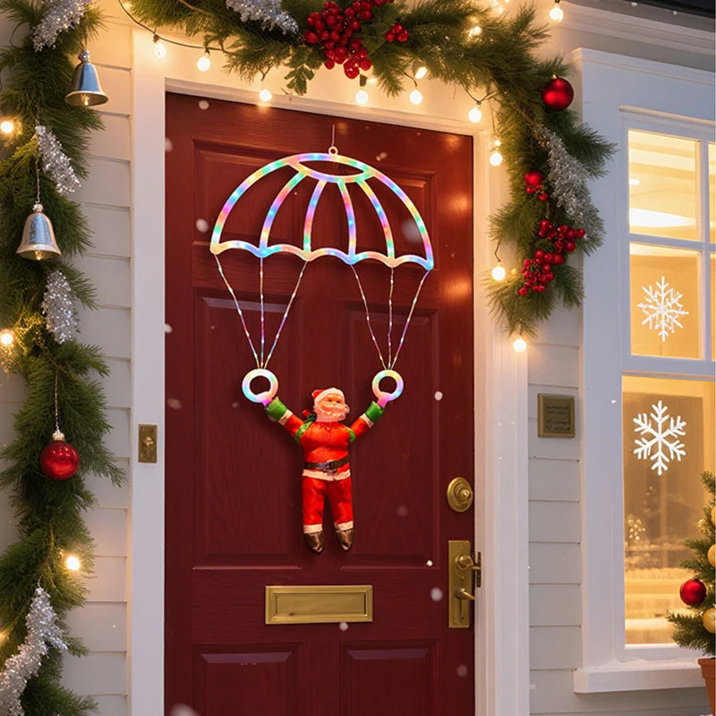 Christmas Parachute Light with Santa Claus 8 Mode Hanging Xmas Lamp fo - Back View