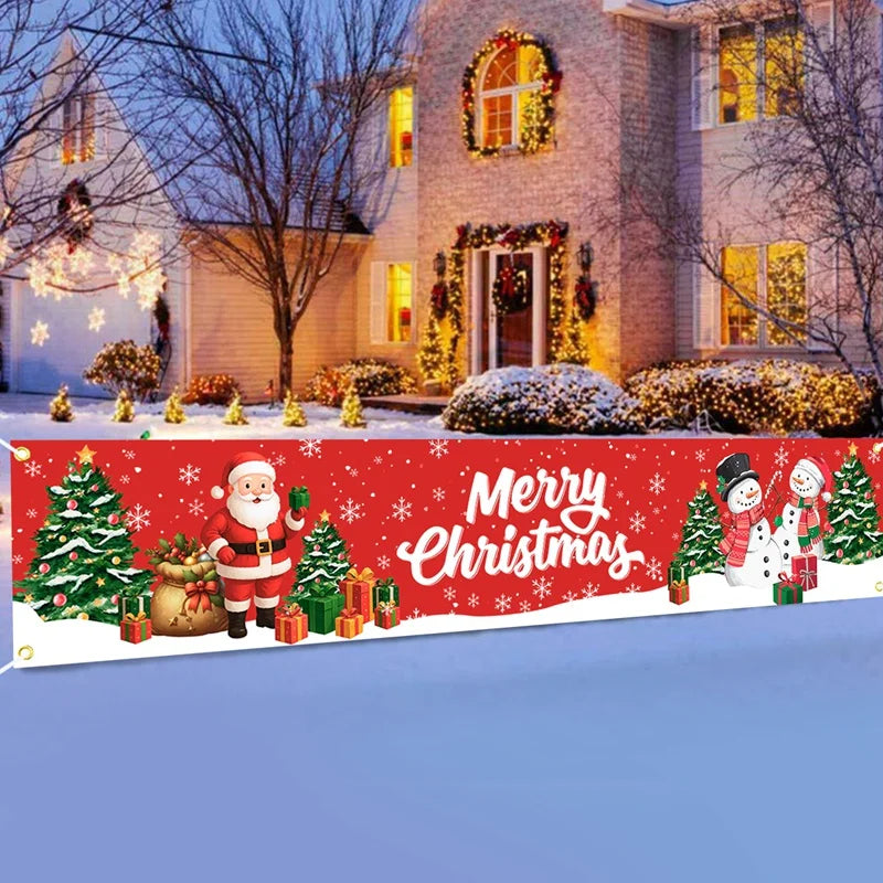 Christmas Outdoor Banner Merry Christmas Decorations For Home 2025 Out - Close-up View