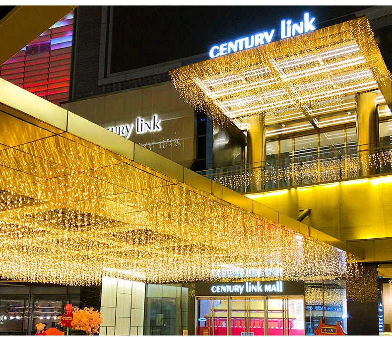 Christmas Garland LED Curtain Icicle Lights Festoon LED Light Droop Wa - Color Variant