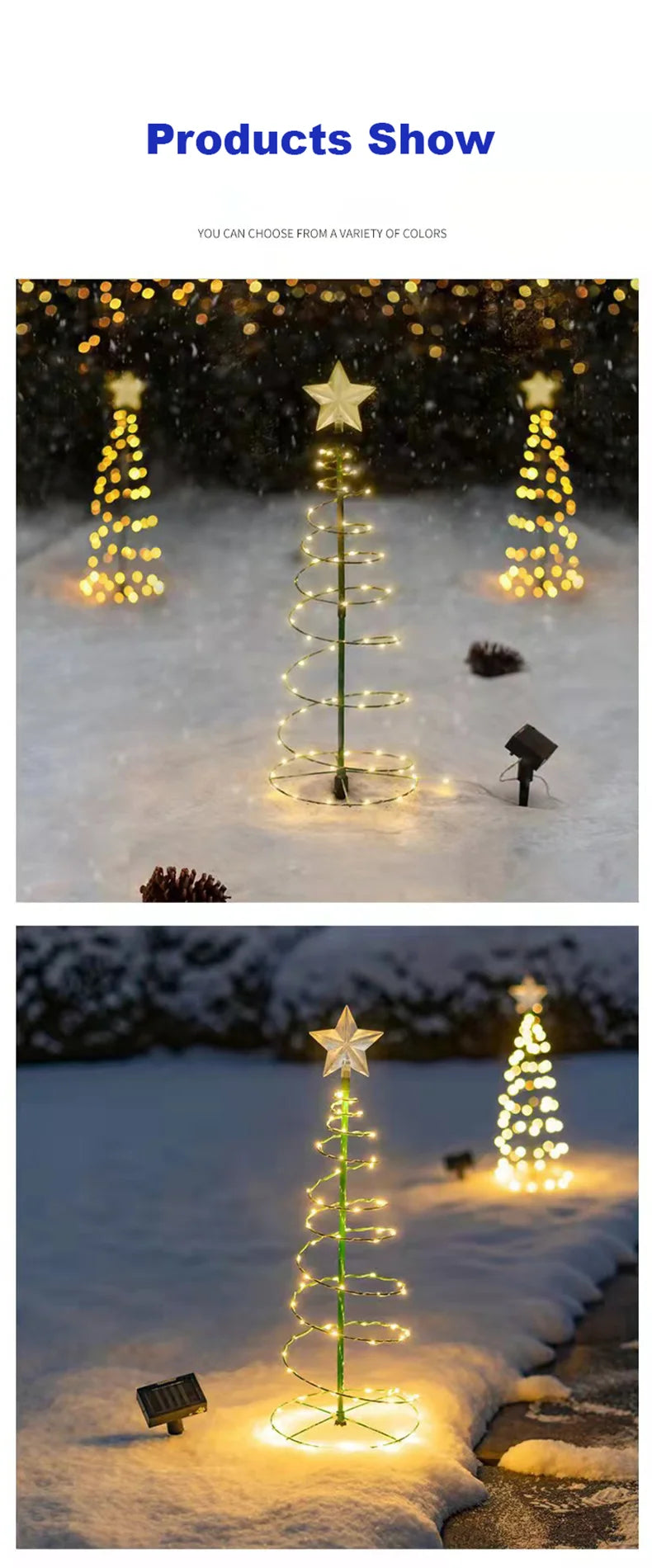 Solar Outdoor Garden Christmas Tree Lights LED String Lights IP65 Star Light Dec - View 15