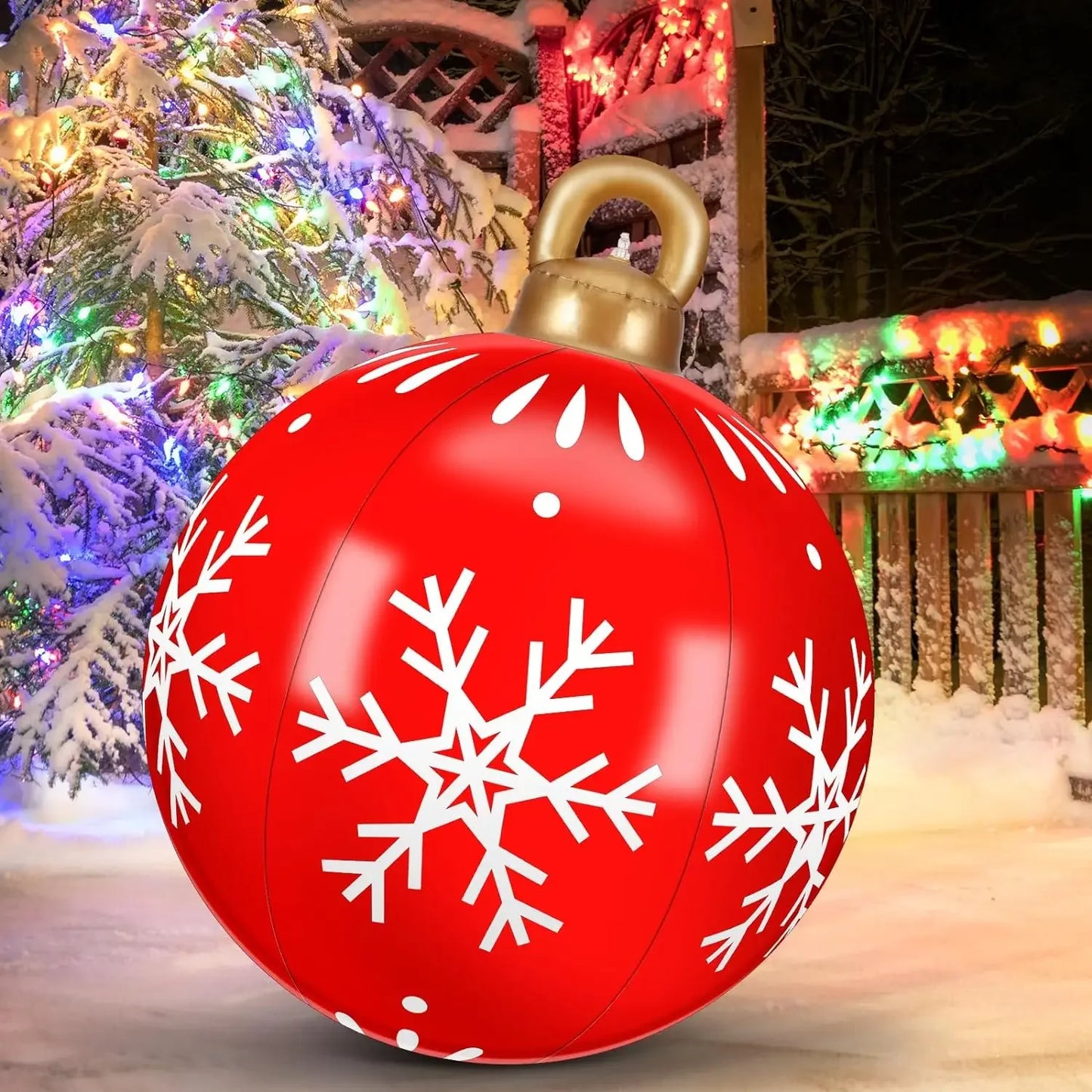 60cm Outdoor Christmas Inflatable Decorated Ball PVC Giant Big Large B - Feature Highlight