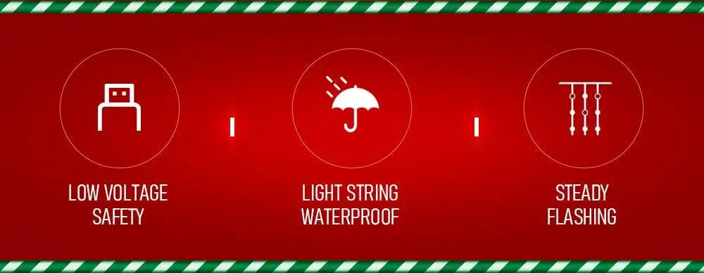 Christmas Led Decorative Lights Strip Star Curtain Lights Christmas Tr - Feature Highlight