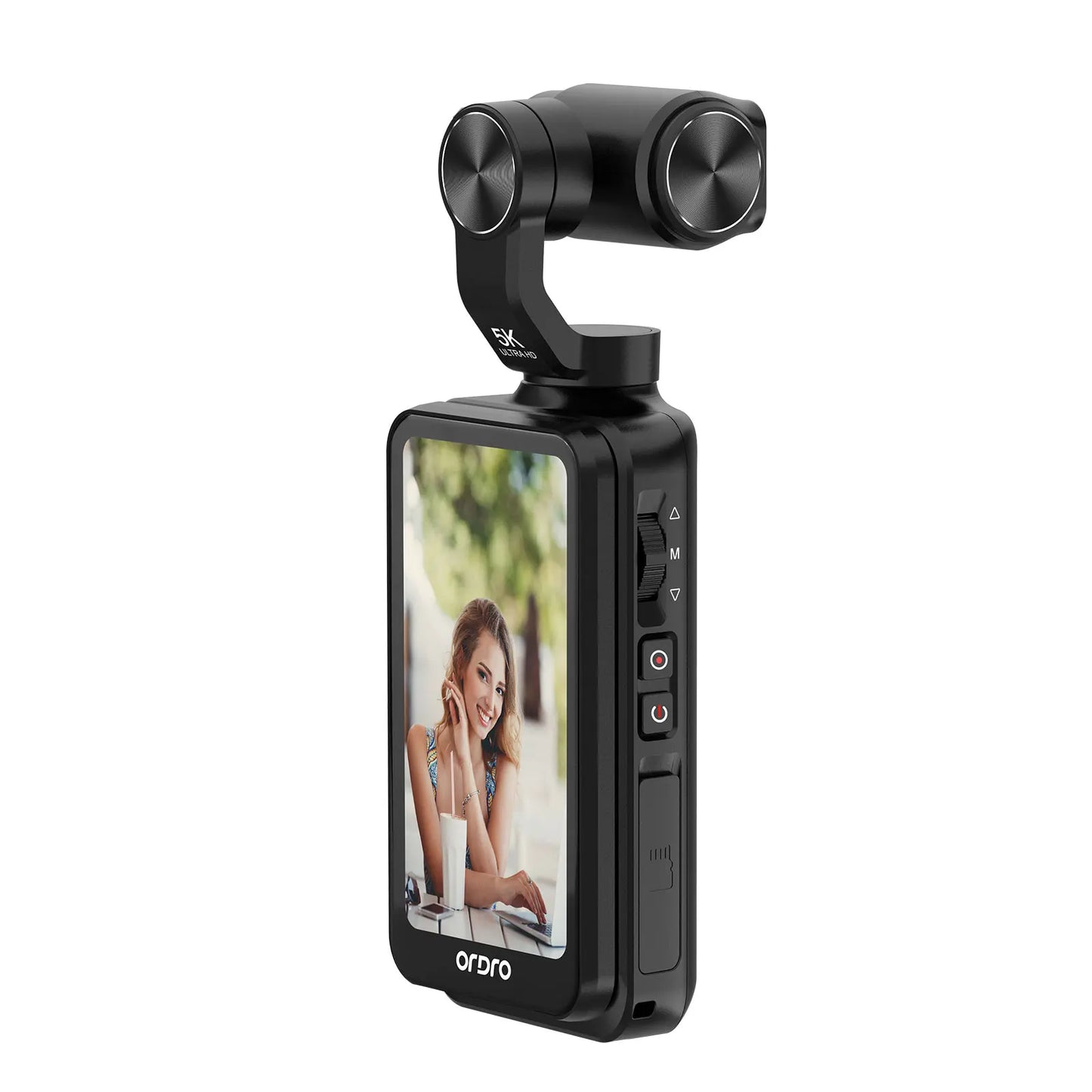 ORDRO M5 Action Camera 4k Handheld Pocket Digital Camcorder 3-axis Gimbal Stabil - Back View