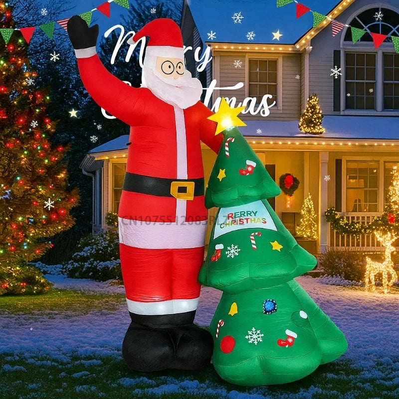 2.5M/8FT Christmas Party Holiday DIY Decorations Inflatable Santa Clau - Back View