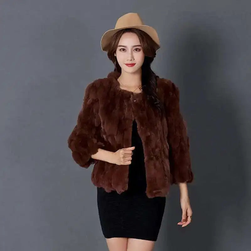 Real Rabbit Fur Coat Women Winter Jacket Short Loose Size Thick Warm Fluffy Coat - View 41