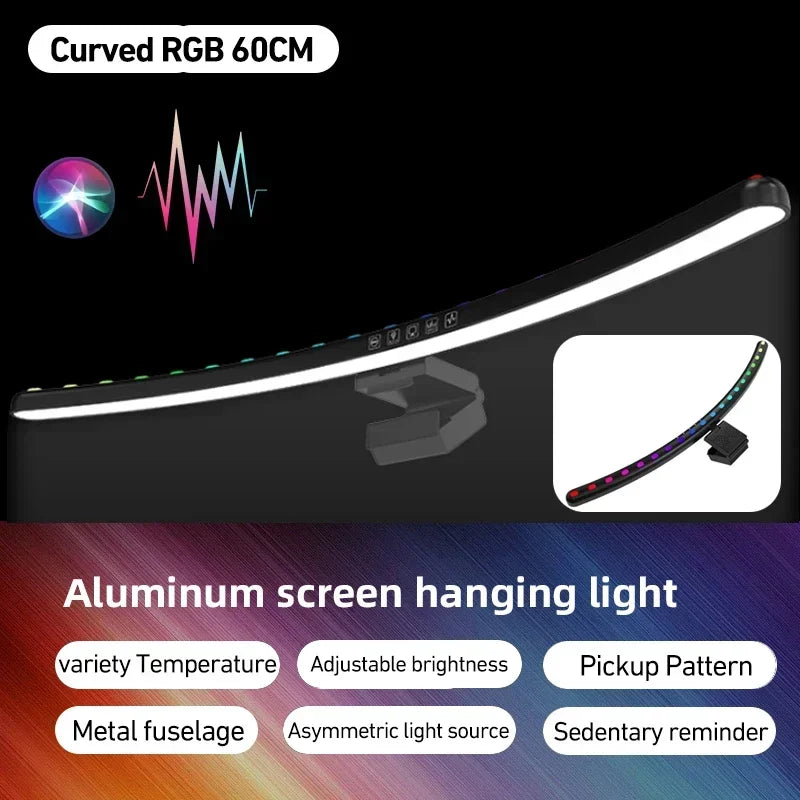 60cm RGB Screen Hanging Lights Computer Monitor Light Bar USB Stepless - Color Variant