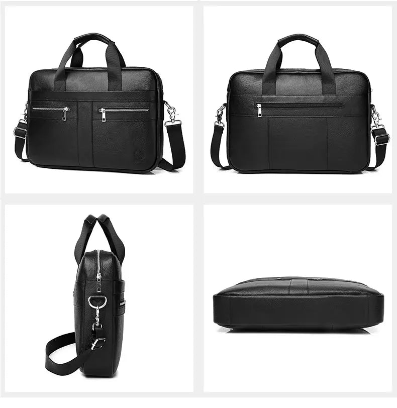 SCHLATUM Genuine Leather Briefcases Hard For Men 15.6 Inch Office Bussiness Comp - View 17