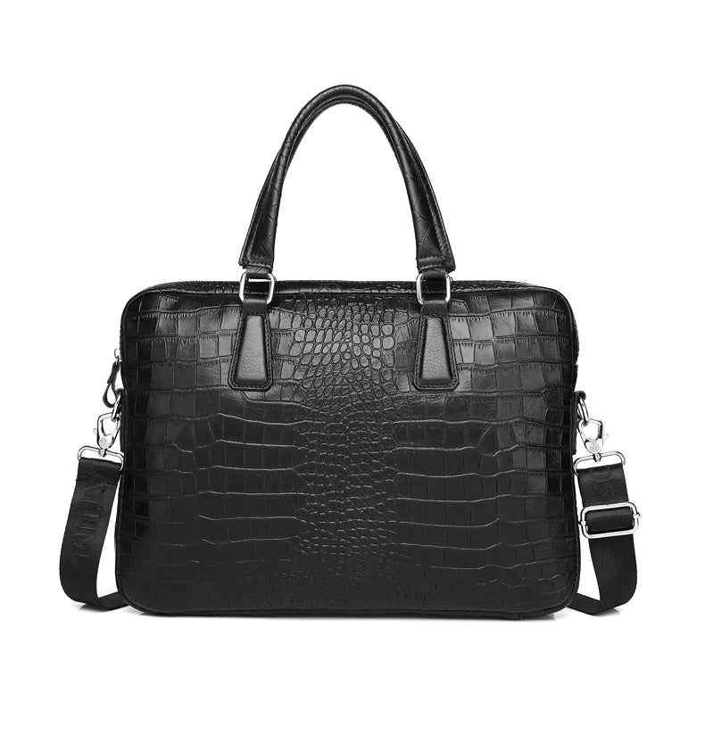 SCHLATUM Genuine Leather Crocodile Grain Briefcases Hard For Men 15.6 Inch Lapto - View 15