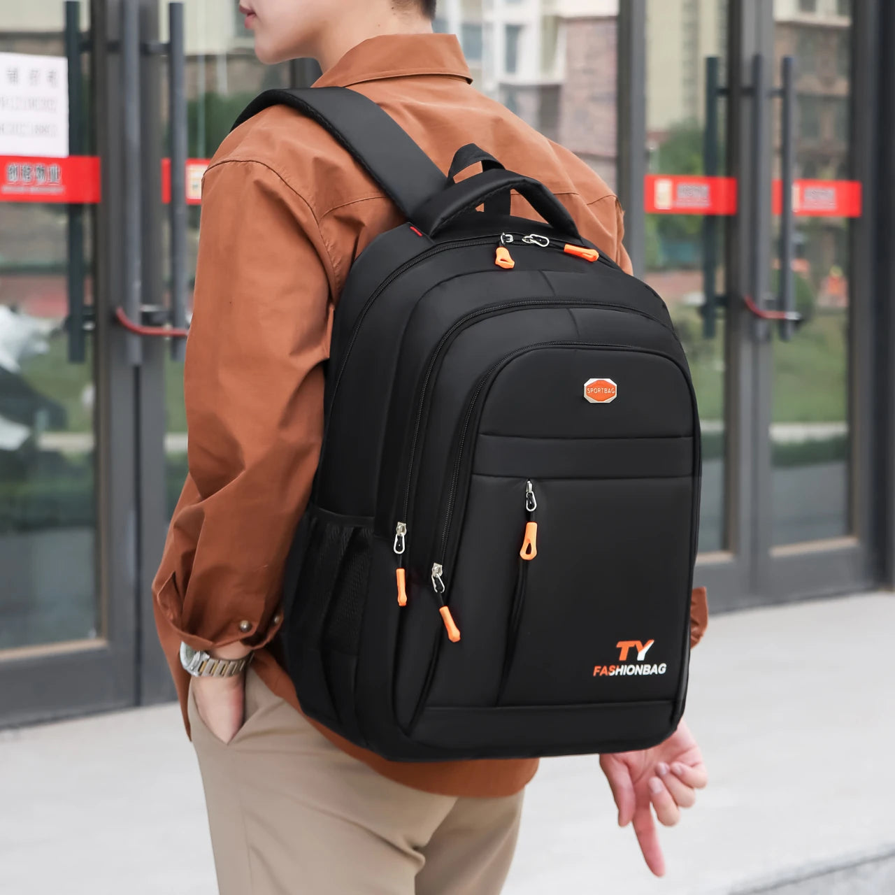 Minimalist Large Capacity Backpacks Men's Waterproof Oxford Commute School Backp - View 37
